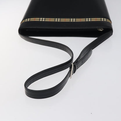 Burberry House Check, Black, Leather, shoulder