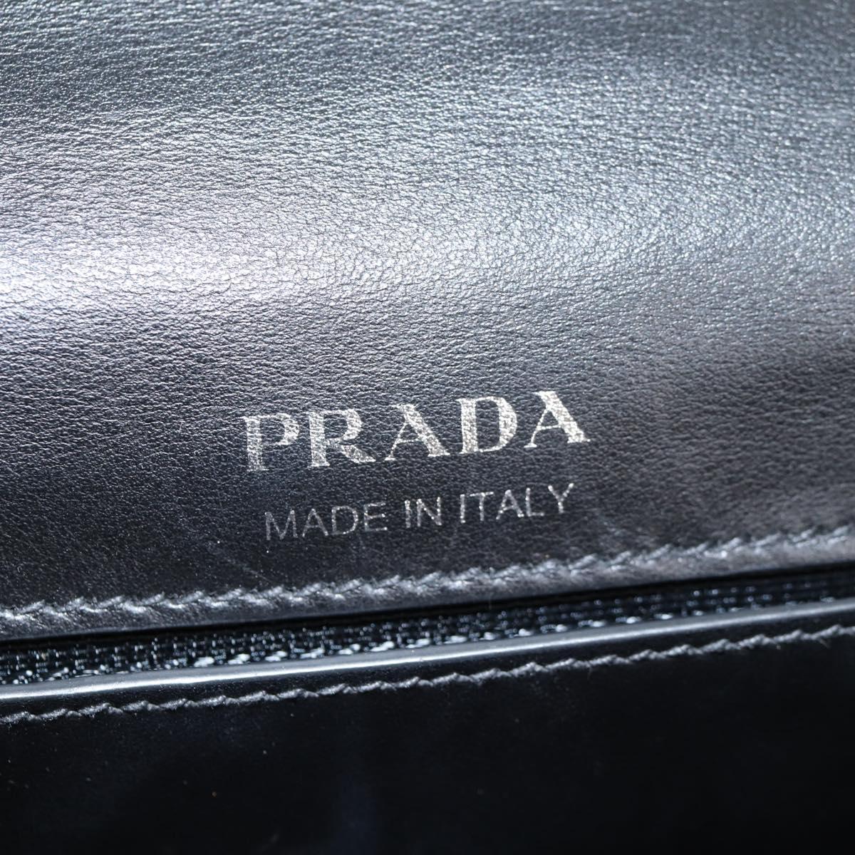Prada Ribbon, Black, Leather, shoulder