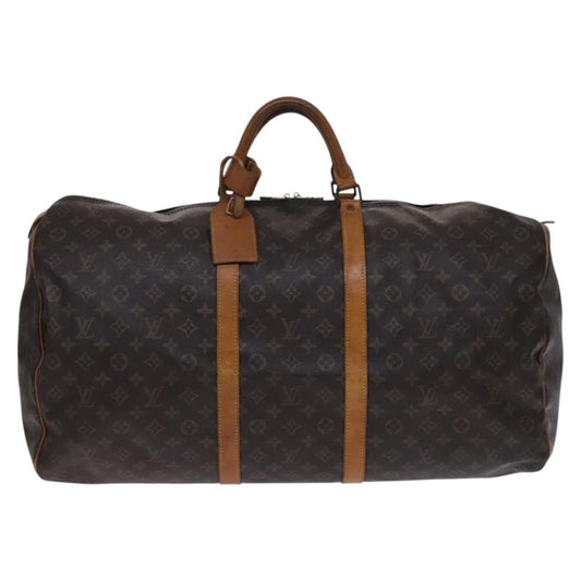Louis Vuitton Keepall 60, Brown, Canvas, travel