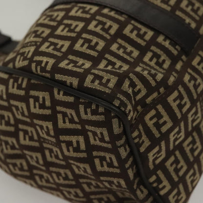 Fendi Zucchino, Brown, Canvas, shoulder