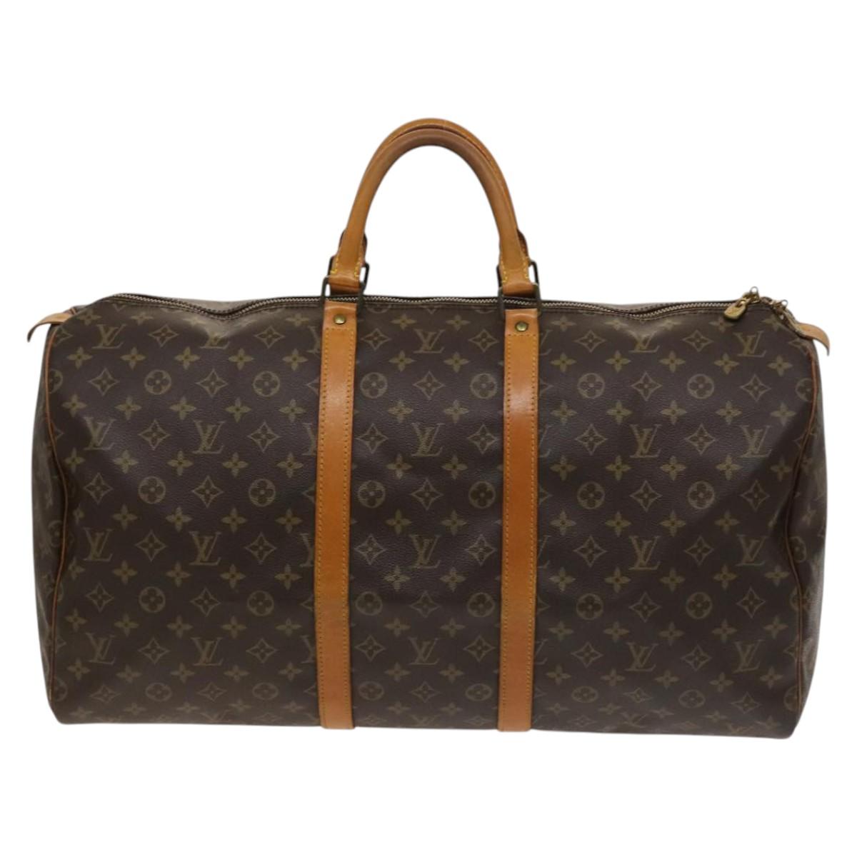 Louis Vuitton Keepall 55, Brown, Canvas, travel