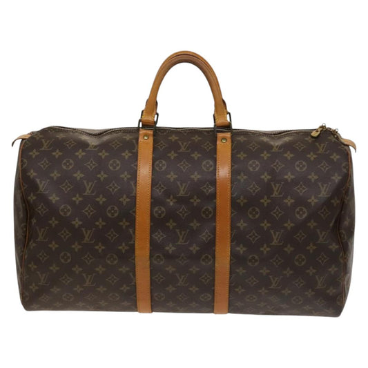 Louis Vuitton Keepall 55, Brown, Canvas, travel