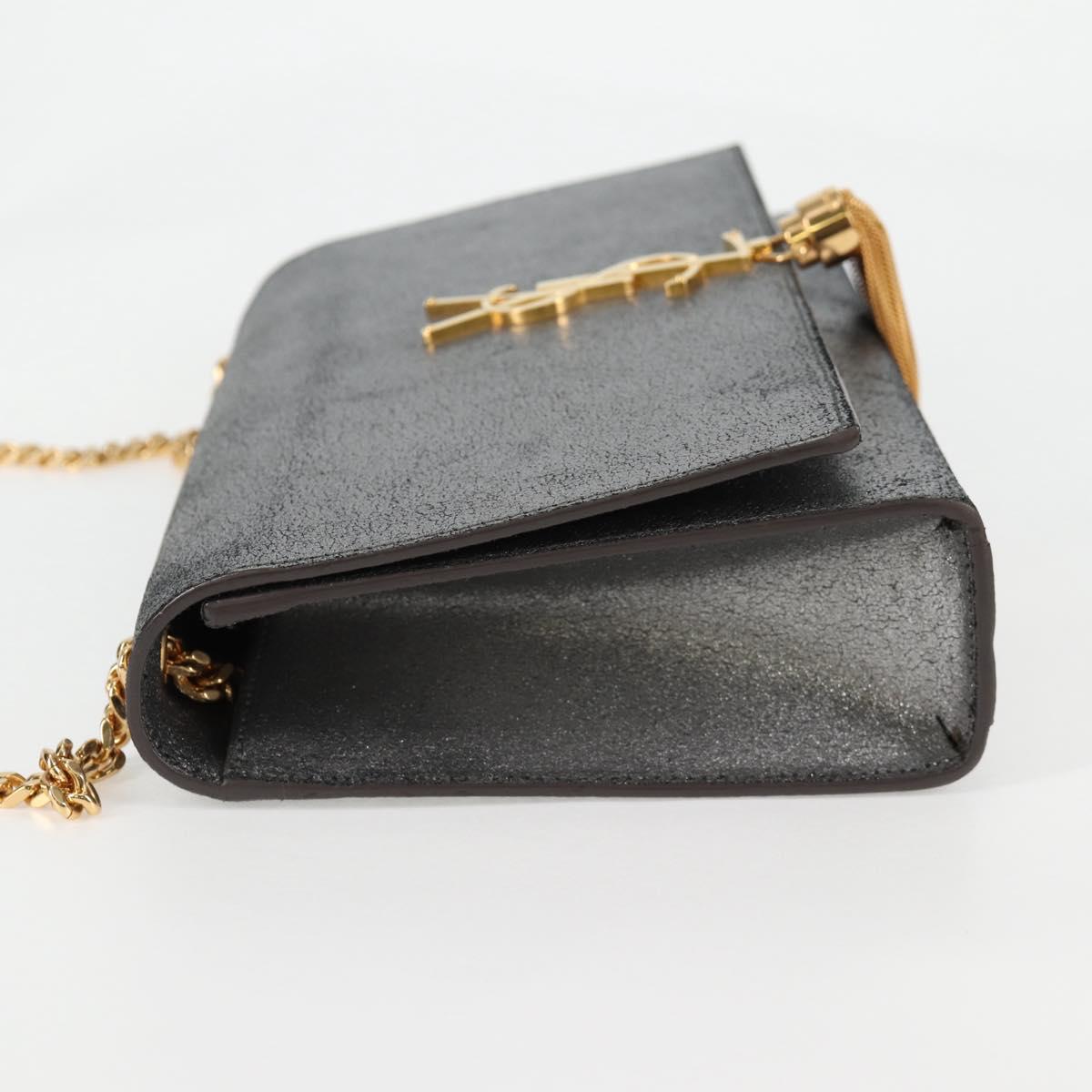 Saint Laurent Kate, Silver, Leather, shoulder