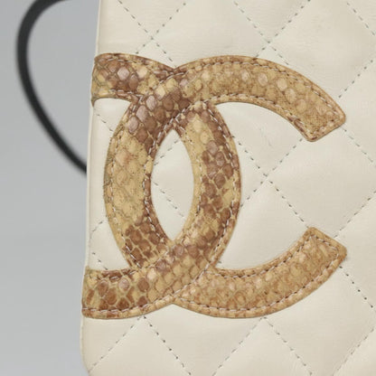 Chanel Cambon, White, Leather, shoulder