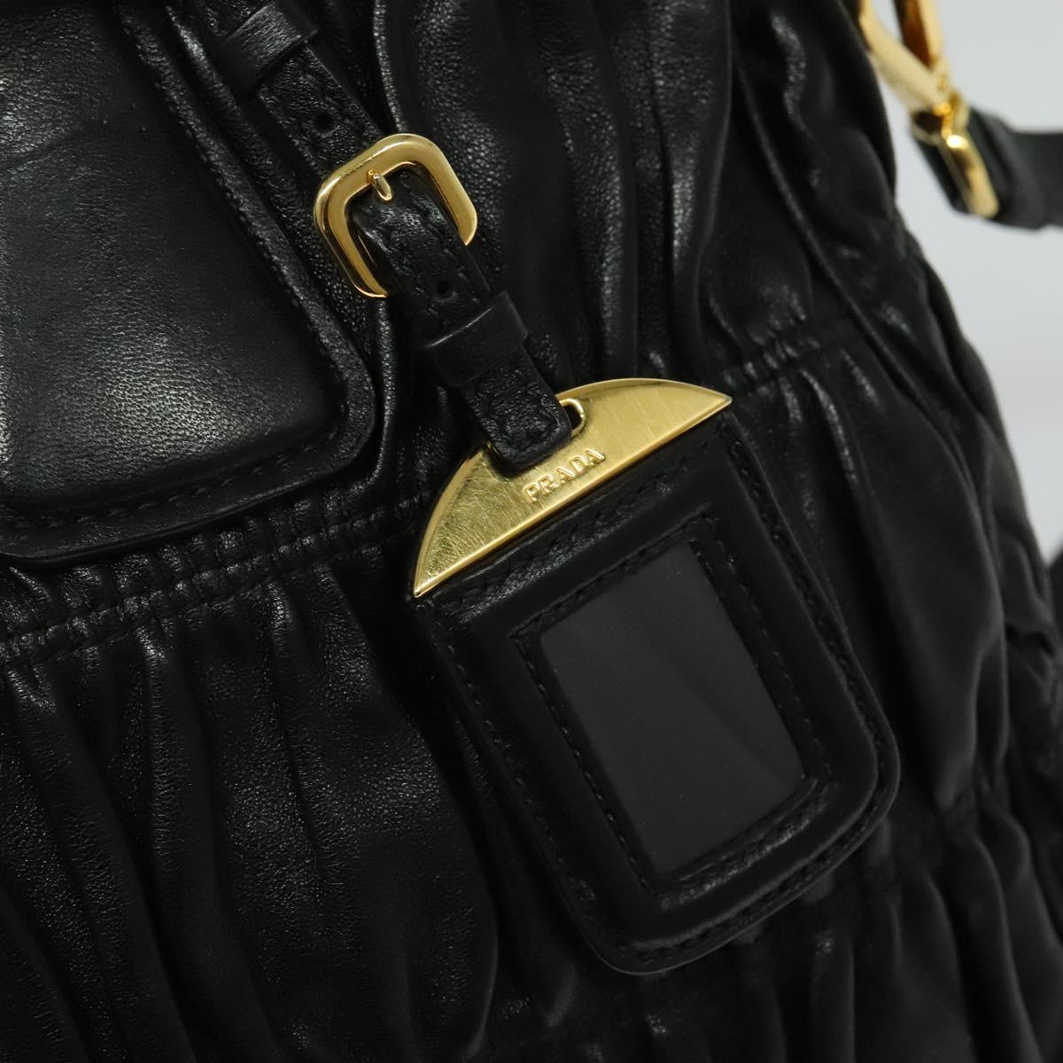 Prada Gaufre, Black, Leather, handbag