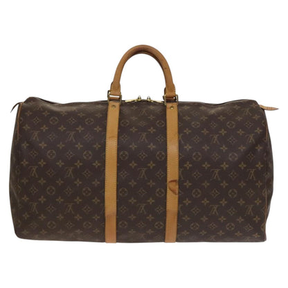 Louis Vuitton Keepall 55, Brown, Canvas, travel
