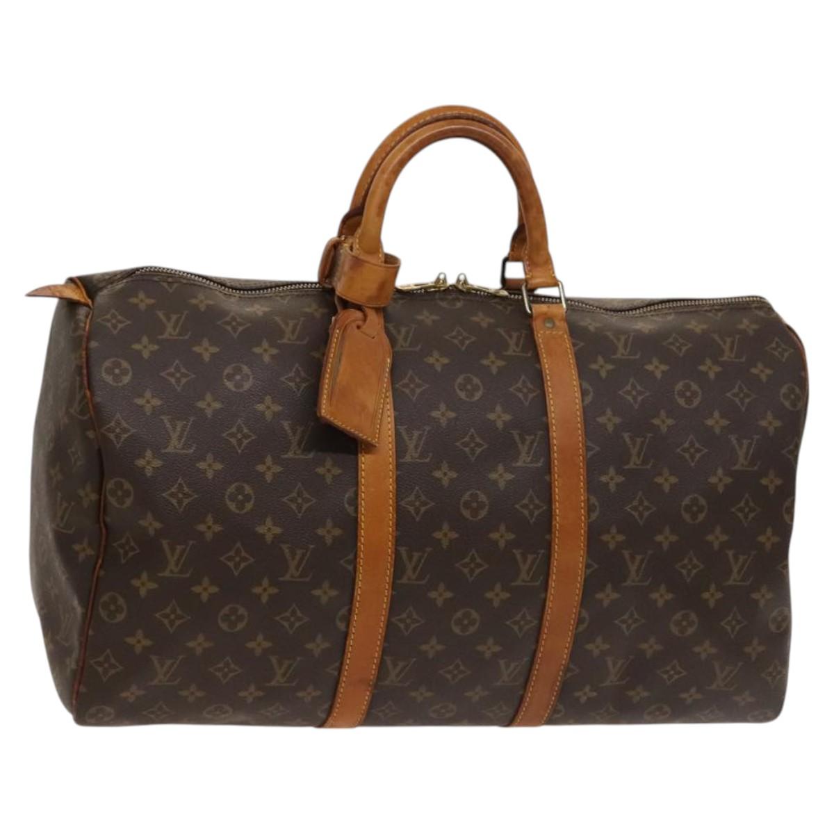 Louis Vuitton Keepall 50, Brown, Canvas, travel