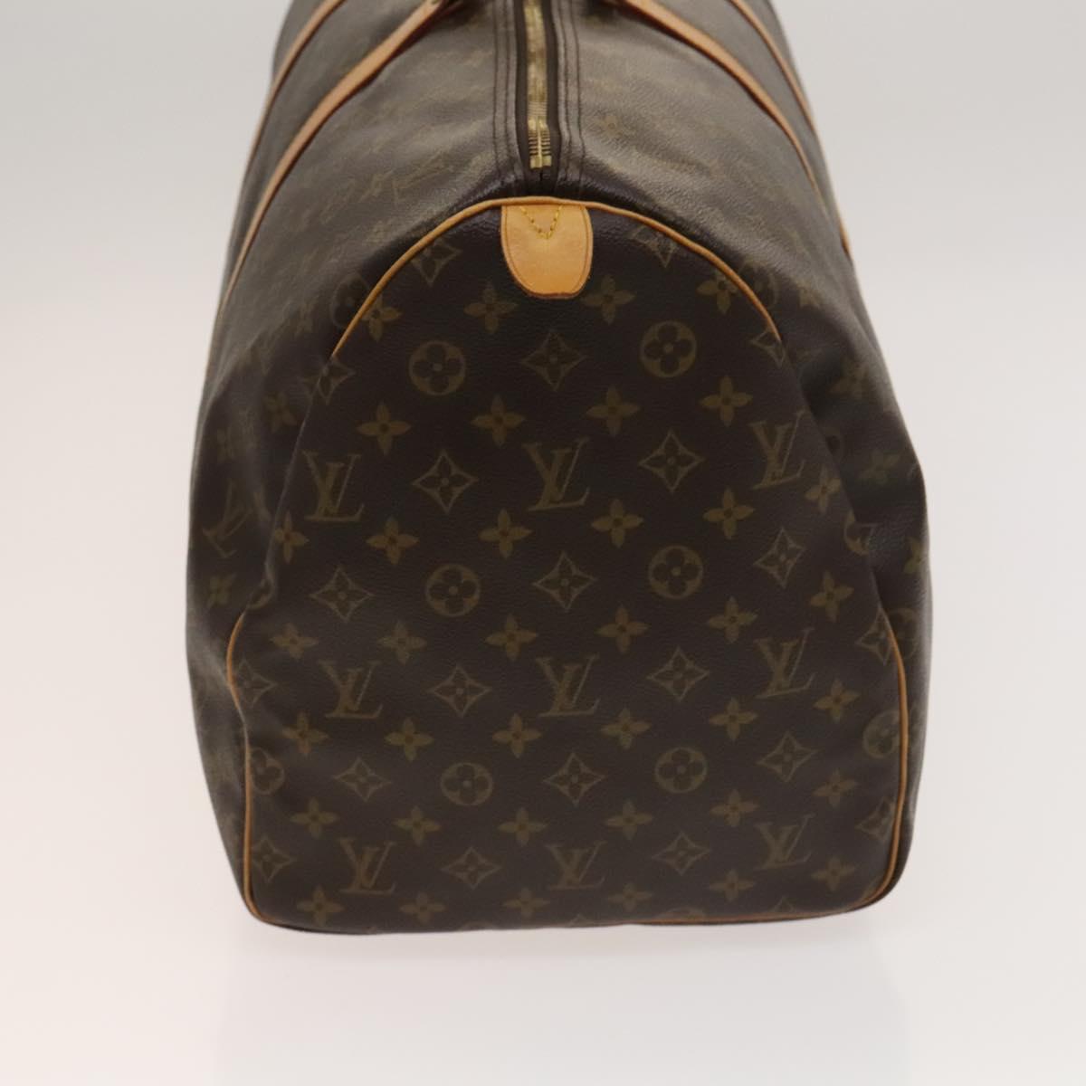 Louis Vuitton Keepall 55, Brown, "CANVAS, LEATHER", travel