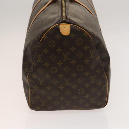 Louis Vuitton Keepall 55, Brown, "CANVAS, LEATHER", travel