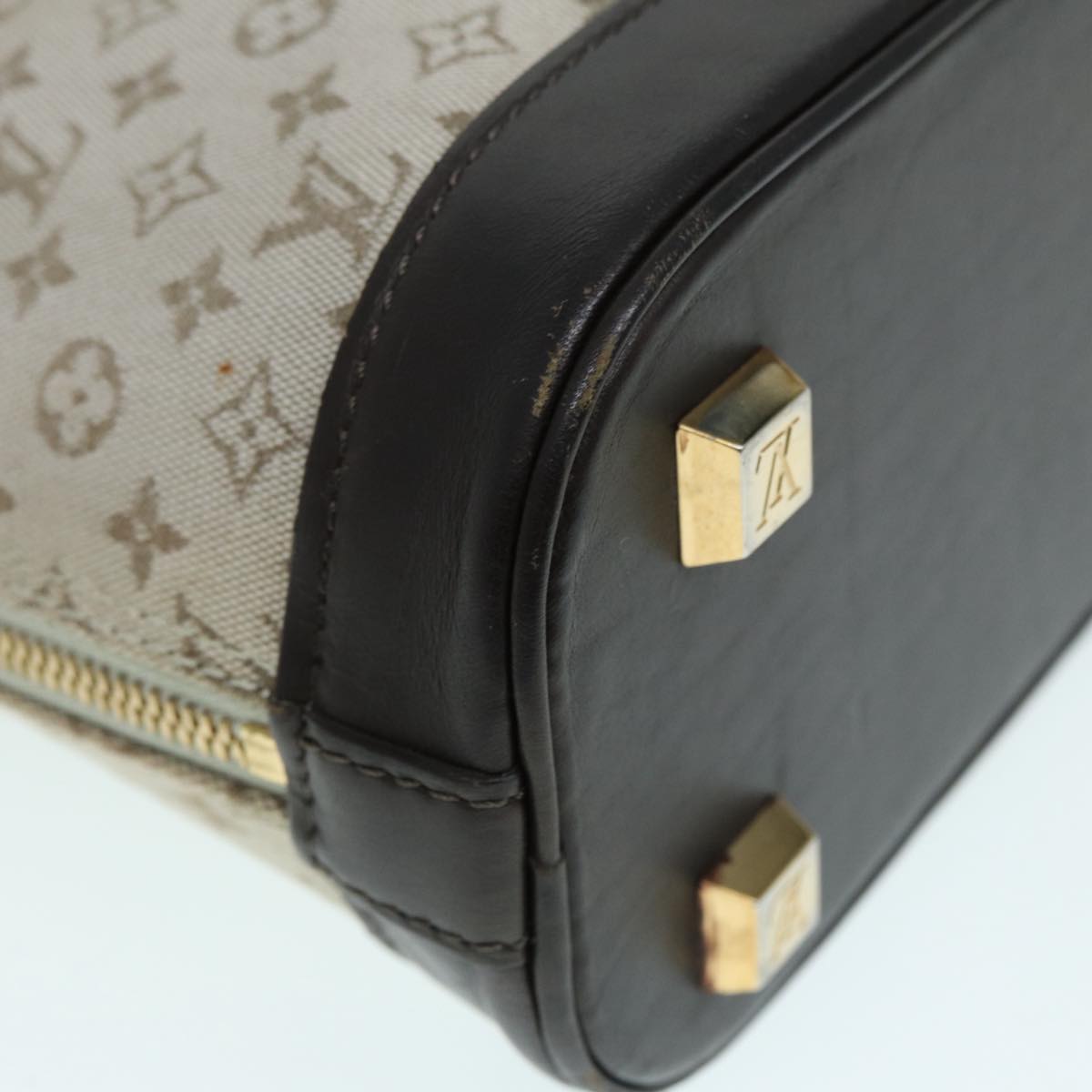 Louis Vuitton Alma long, Grey, Canvas, handbag
