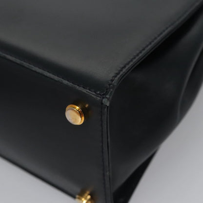 Salvatore Ferragamo Gancini, Black, Leather, handbag