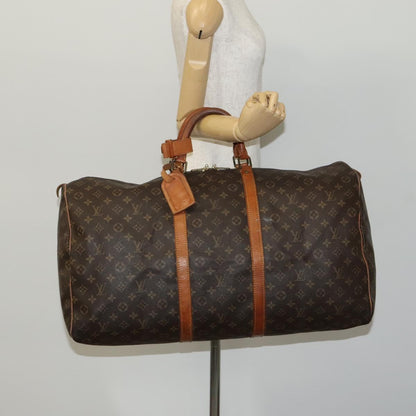 Louis Vuitton Keepall 60, Brown, Canvas, travel