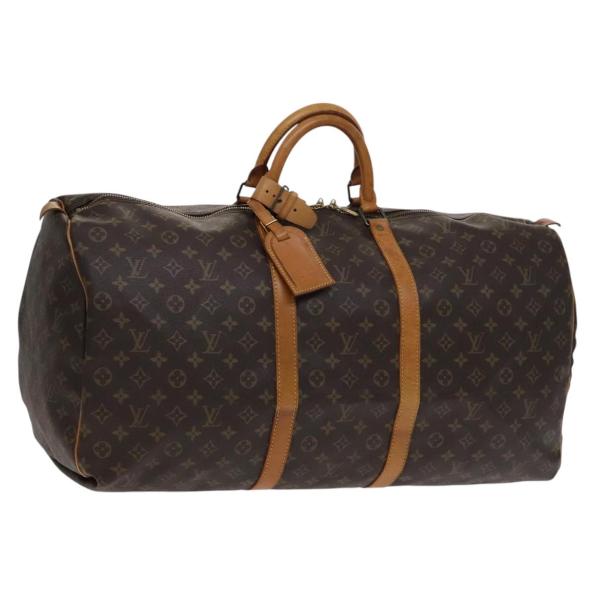 Louis Vuitton Keepall 60, Brown, Canvas, travel