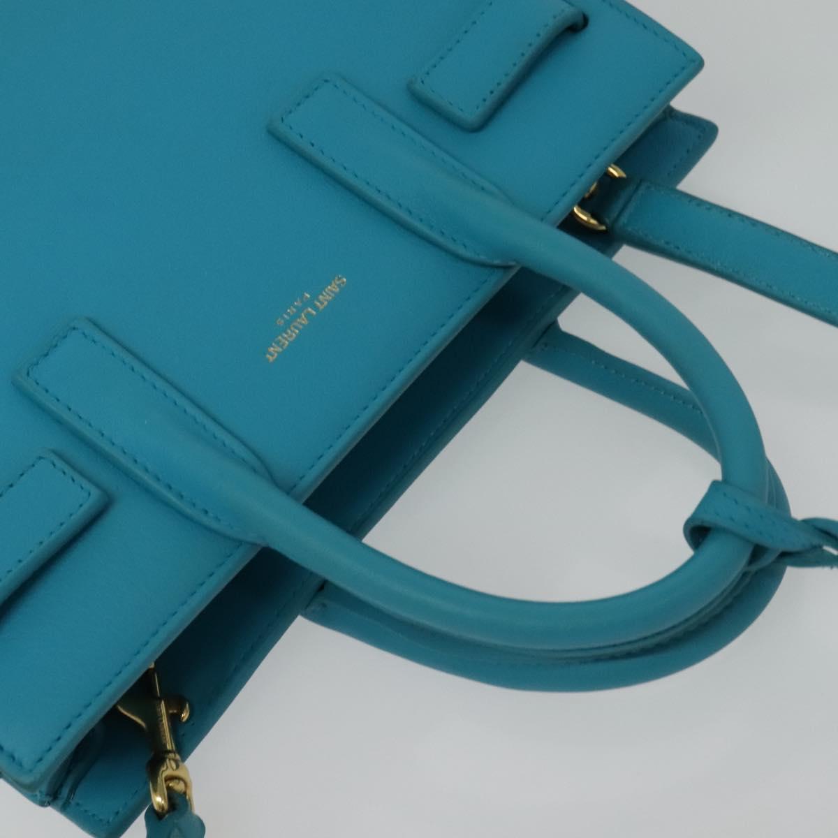 Yves Saint Laurent, Blue, Leather, handbag
