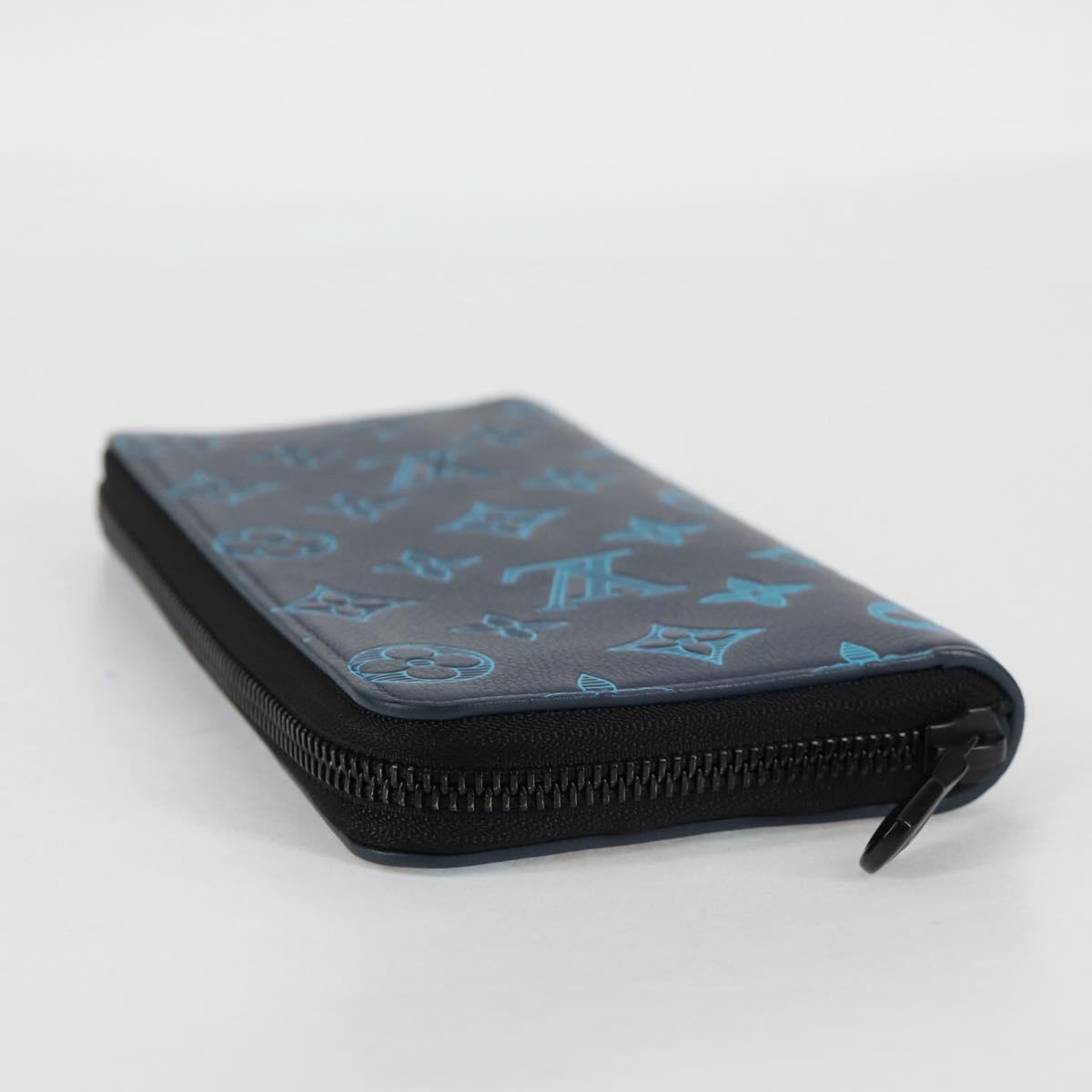 Louis Vuitton Zippy Wallet Vertical, Navy, Leather, wallet
