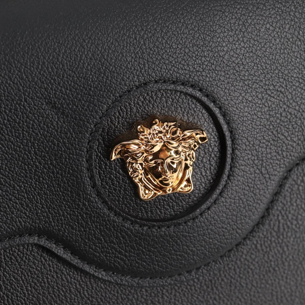 Versace Medusa, Black, Leather, handbag