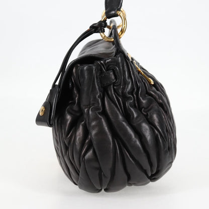 Miu Miu Coffer, Black, Leather, handbag