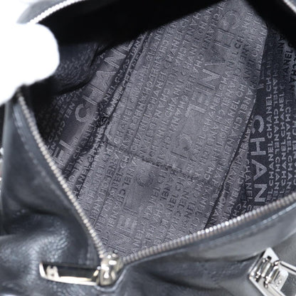Chanel Chocolate bar, Black, Leather, handbag