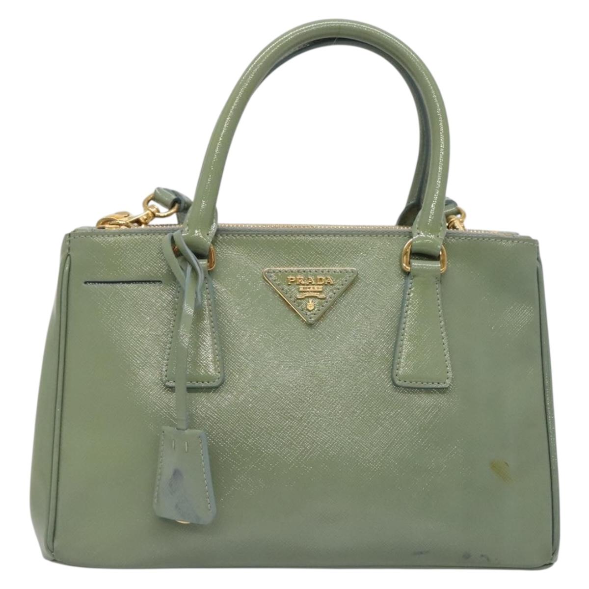 Prada Galleria, Green, Leather, handbag