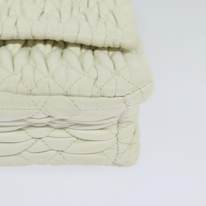 Miu Miu Crystal, White, Leather, shoulder