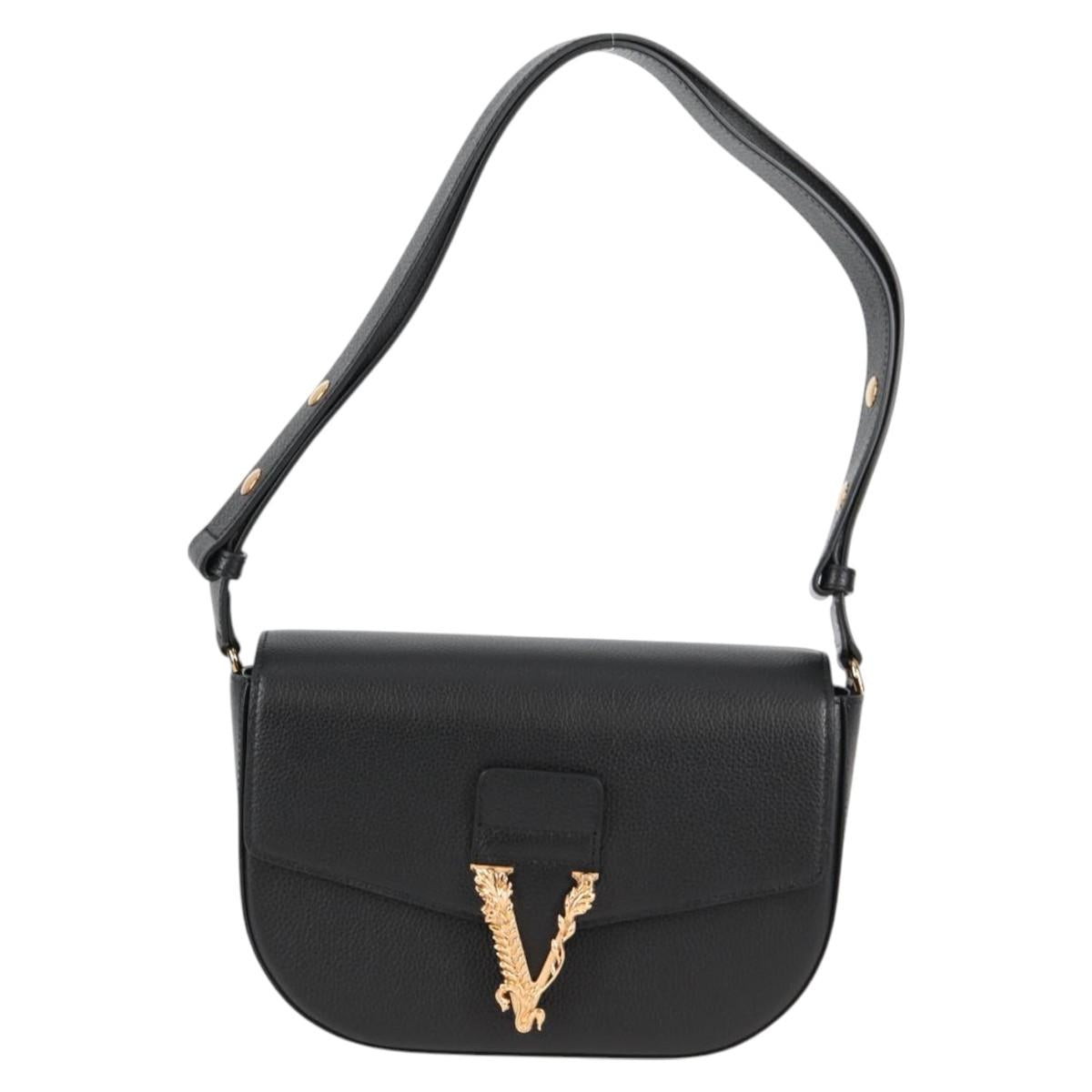 Versace Medusa, Black, Leather, shoulder