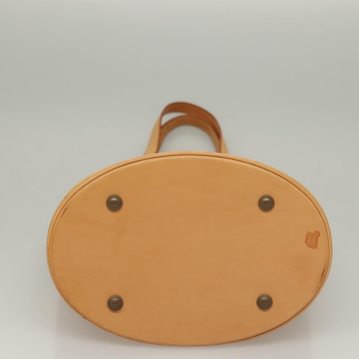 Louis Vuitton Bucket PM, Beige, Leather, shoulder