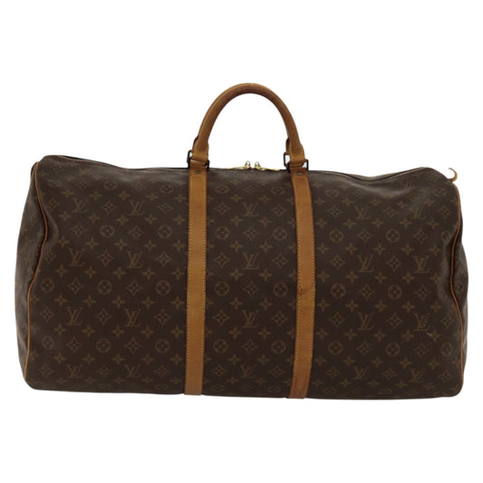 Louis Vuitton Keepall 60, Brown, Canvas, travel