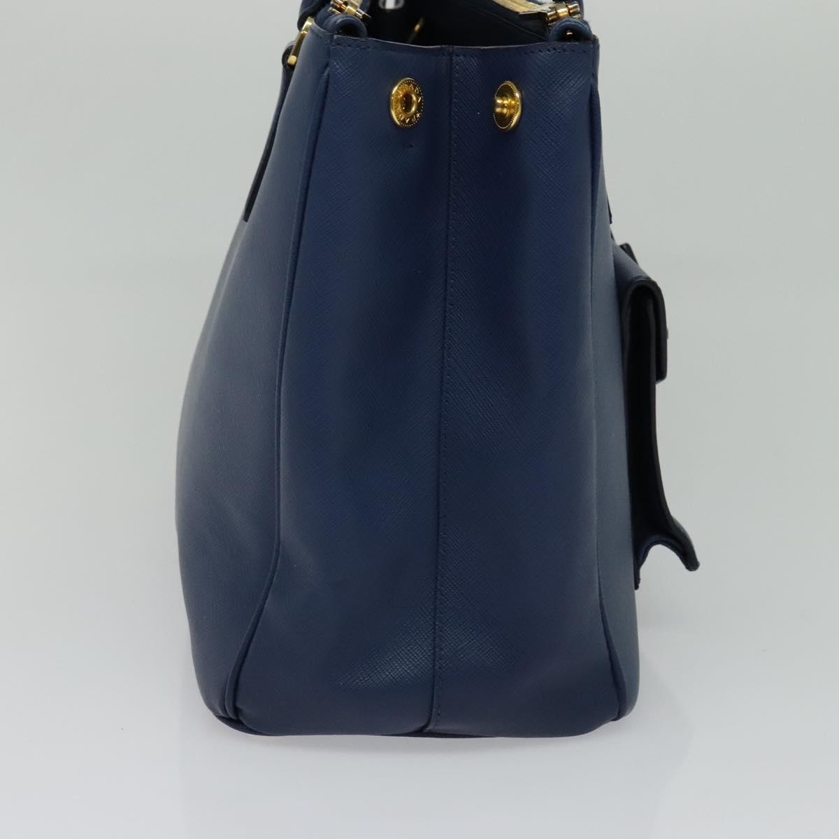 Prada Galleria, Blue, Leather, handbag