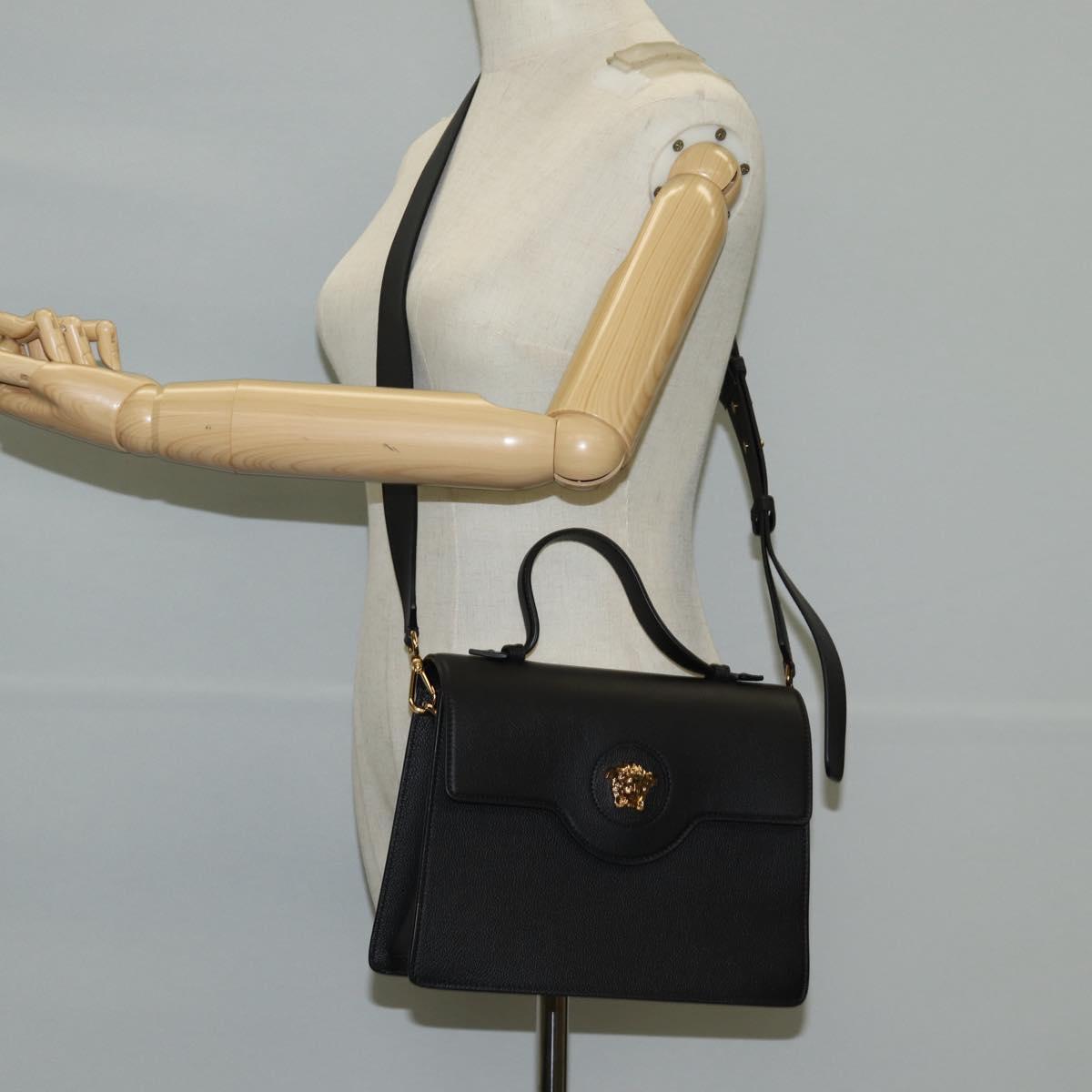 Versace Medusa, Black, Leather, handbag