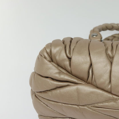 Miu Miu Coffer Convertible Satchel Matelasse Leather, BEIGE, LEATHER, Handbag