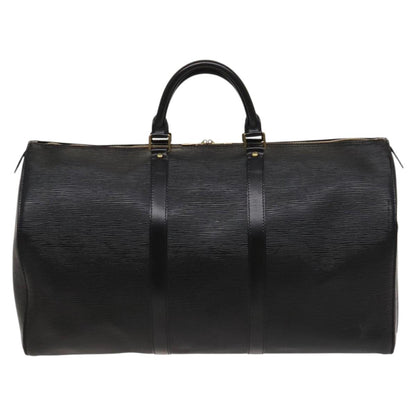 Louis Vuitton Keepall 50, Black, Leather, travel