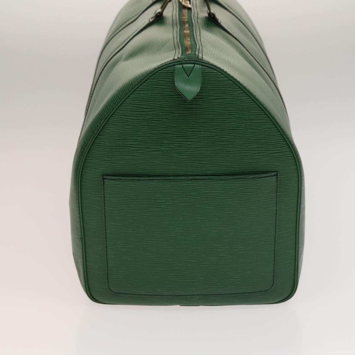 Louis Vuitton Keepall 55, Green, Leather, travel