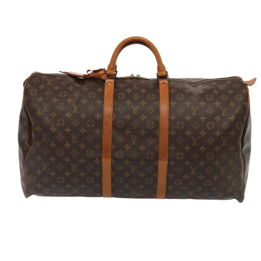 Louis Vuitton Keepall 60, Brown, Canvas, travel