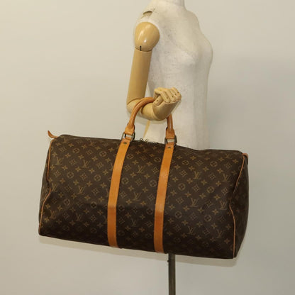 Louis Vuitton Keepall 55, Brown, Canvas, travel