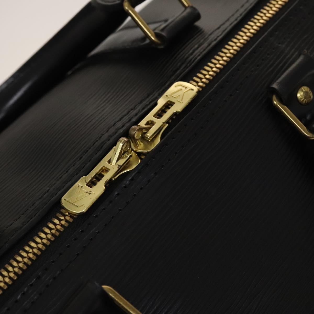 Louis Vuitton Keepall 50, Black, Leather, travel