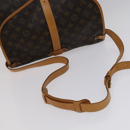 Louis Vuitton Saumur 35, Brown, Canvas, shoulder