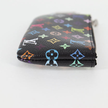 Louis Vuitton Pochette Clés, Black, Canvas, wallet