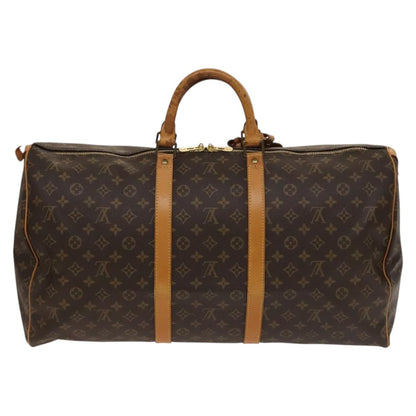 Louis Vuitton Keepall 55, Brown, Canvas, travel