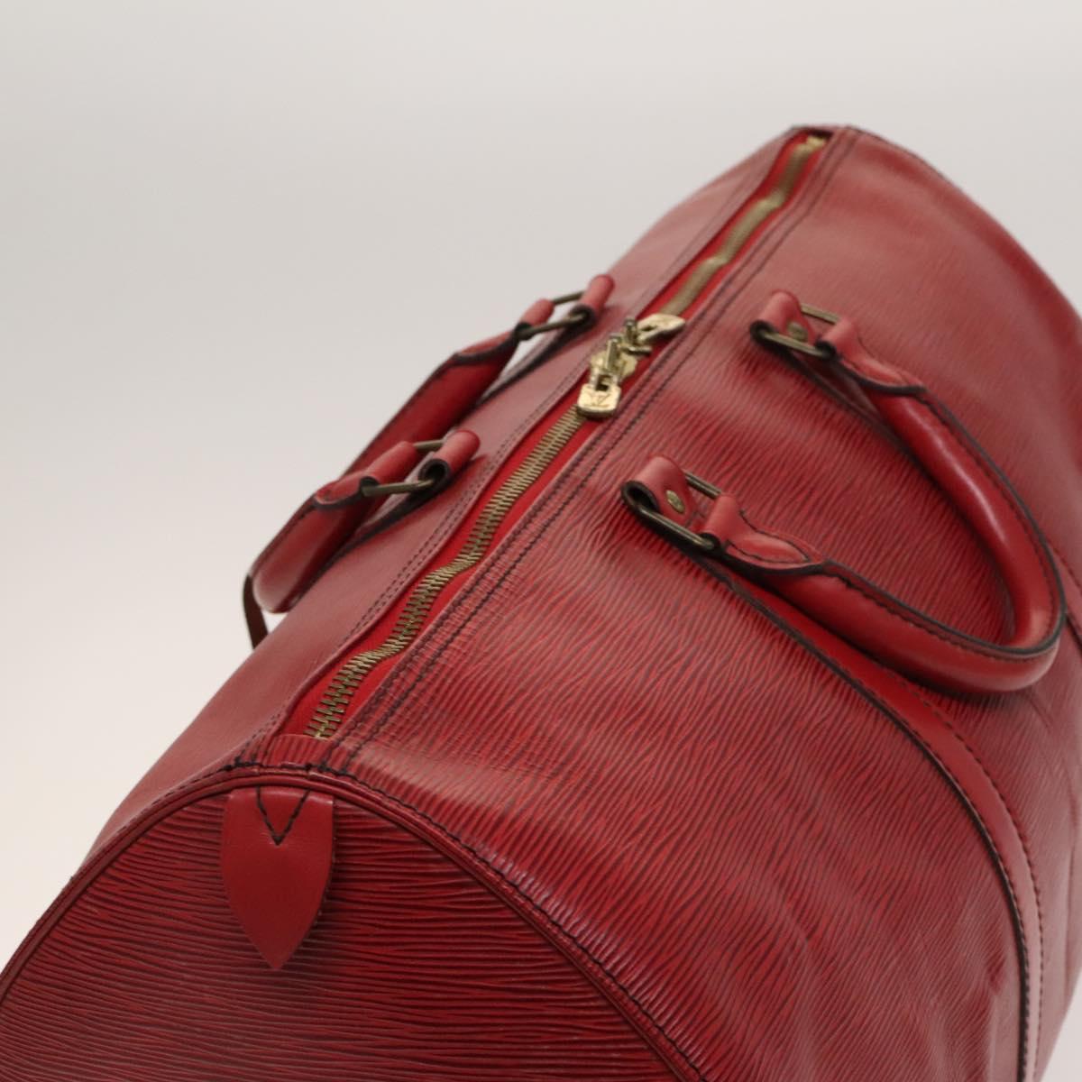 Louis Vuitton Keepall 50, Red, Leather, travel