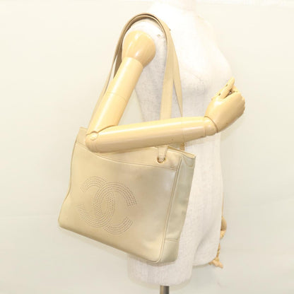 Chanel Coco Mark, Beige, Leather, shoulder