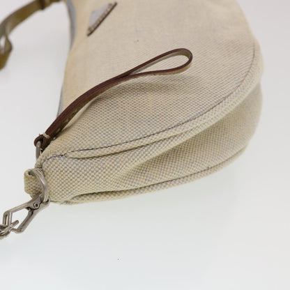 Prada, Beige, Canvas, clutch