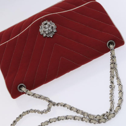Chanel Chevron Quilted Leo Lion Single Flap Bag Jersey and leather, RED, CANVAS, Handbag