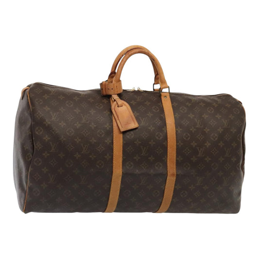 Louis Vuitton Keepall 60, Brown, Canvas, travel