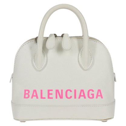 Balenciaga Ville Top Handle, White, Leather, handbag