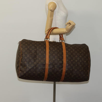Louis Vuitton Keepall 60, Brown, Canvas, travel