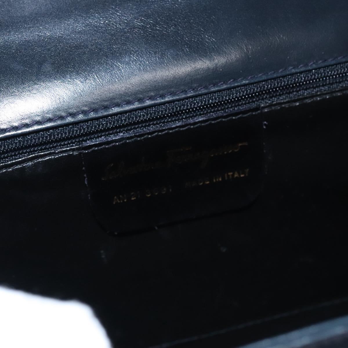 Salvatore Ferragamo Gancini, Black, Leather, handbag