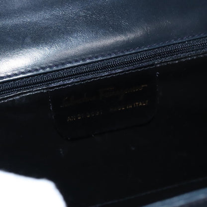 Salvatore Ferragamo Gancini, Black, Leather, handbag