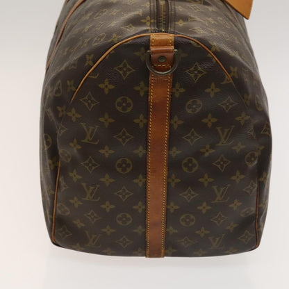 Louis Vuitton Keepall Bandoulière 55, Brown, Canvas, travel