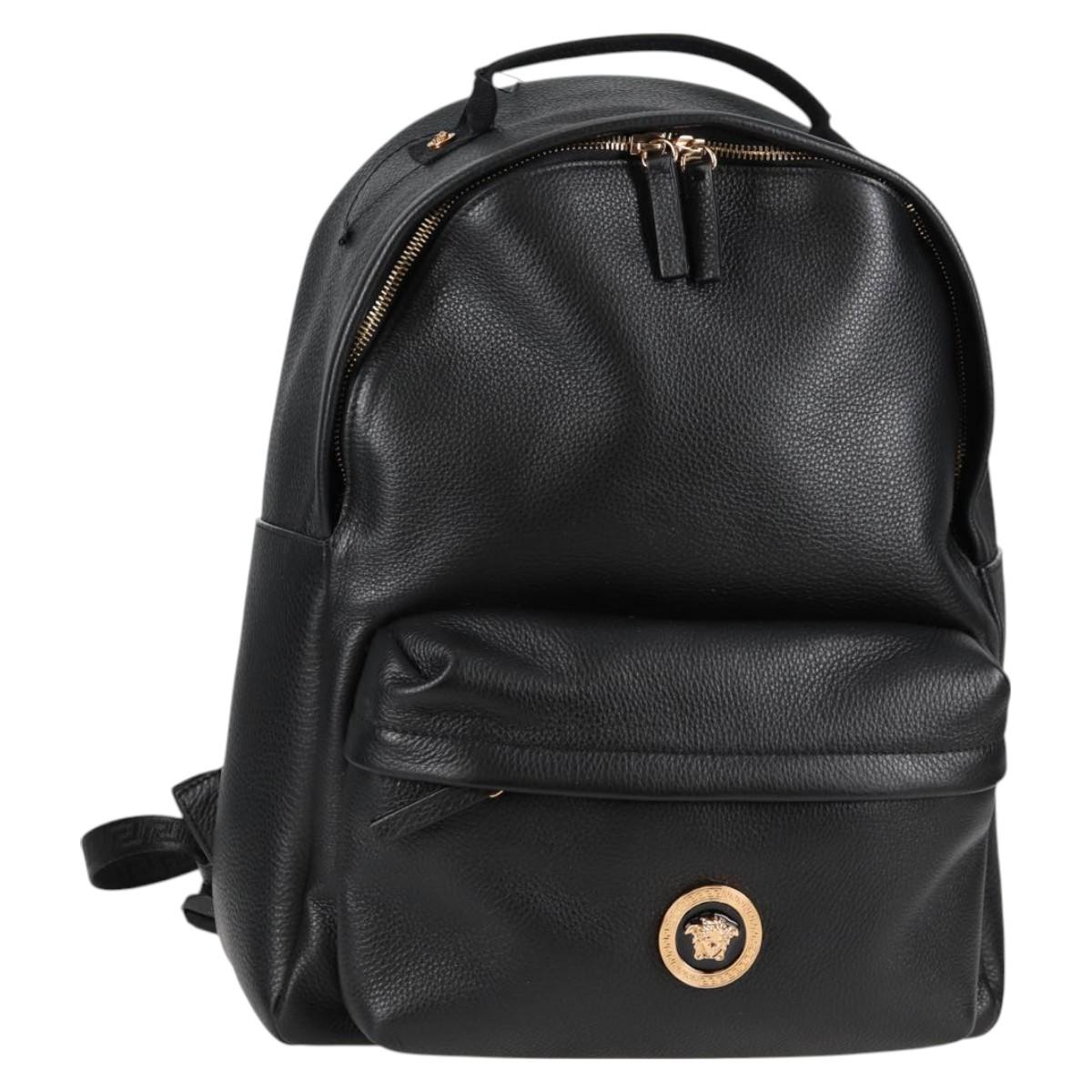 Versace Medusa, Black, Leather, backpack