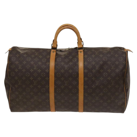 Louis Vuitton Keepall 60, Brown, Canvas, travel